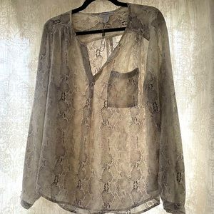 Light snakeskin print blouse